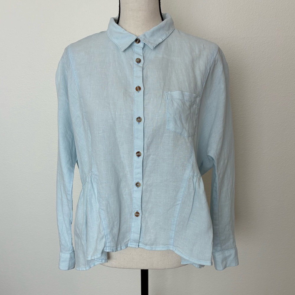 Anthropologie Holding Horses Linen Button Down Blouse